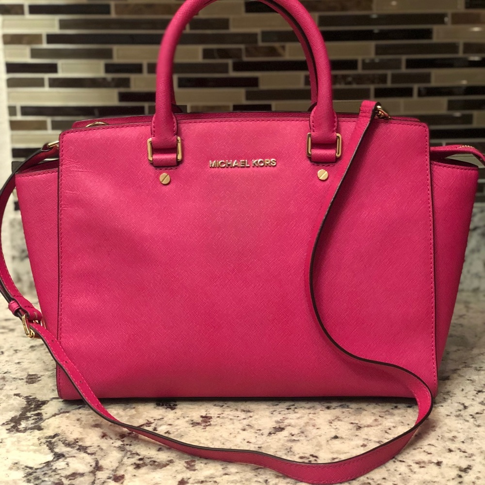 Authentic Michael Kors Leather Belted Satchel